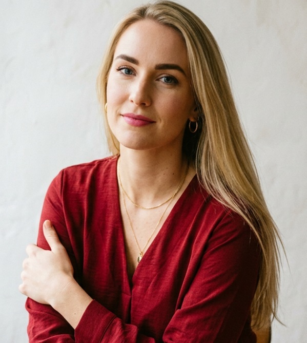 Beautiful woman in New York apartment